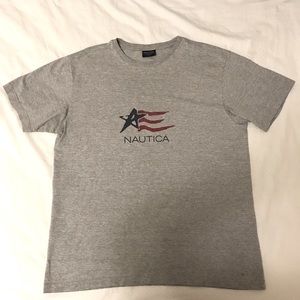 Vintage Grey Nautica Logo Tee Med.